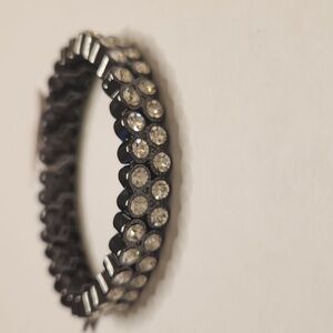 NWT ViVl Women's Black Crystal Chunky Boho Statement Bracelet
